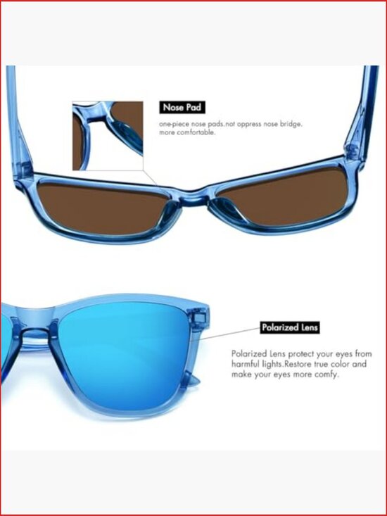 Square Polarized Sunglasses with UV Protection Retro Trendy main image 6